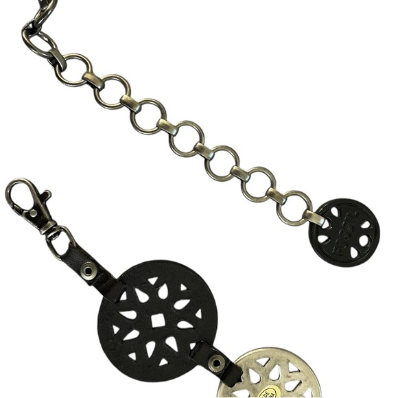 FOSSIL Men's Leather & Metal Belt Accessories Black & Silver Tone Waist 34”-36” - Picture 6 of 8